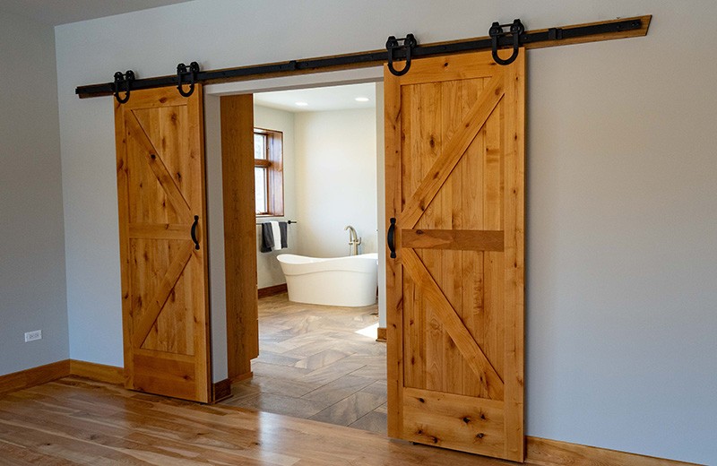 Sliding Barn doors - master bedroom and bath