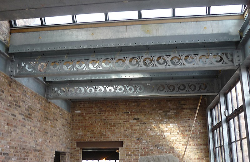 Custom brick home - custom designed steel beams
