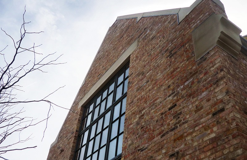 Custom brick home - brick detail for outside window
