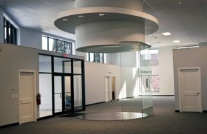 Office Lobby with decorative structure