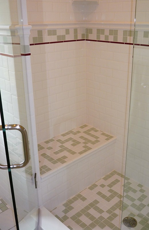 Historic whole house renovation - tile detail in shower
