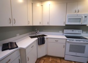Commercial remodeling - renovated apartment kitchen