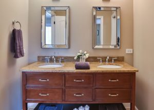 Second Floor Bathroom vanity with 2 sinks