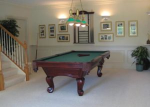 Basement remodel - lower walk included pool table area