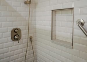White accessible shower