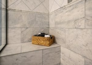 Whole house remodel - lower level bathroom, shower detail