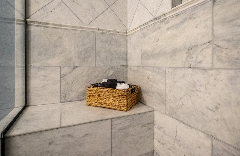 Whole house remodel - lower level bathroom, shower detail