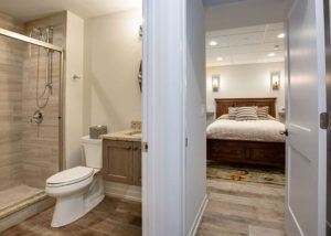 Custom Built Home - lower level bathroom and guest room , Medinah, IL