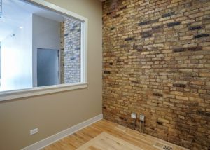 Commercial remodeling - conference room with exposed brick