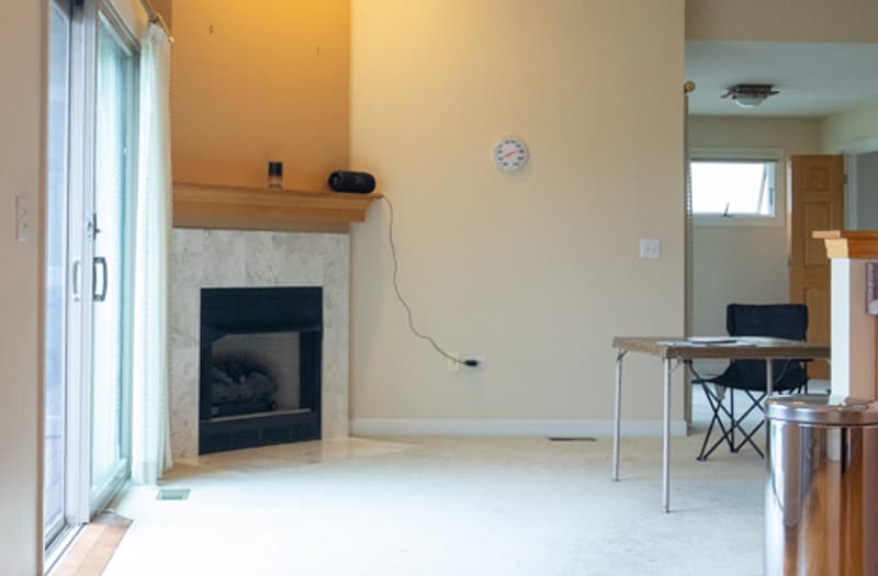 Before fireplace