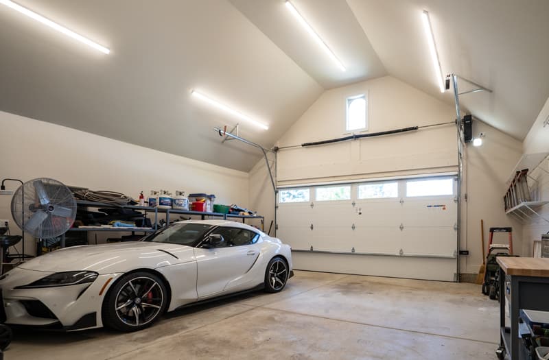 ceiling raised for storage in garage
