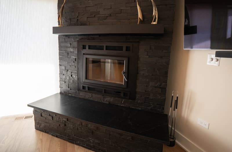 after fireplace
